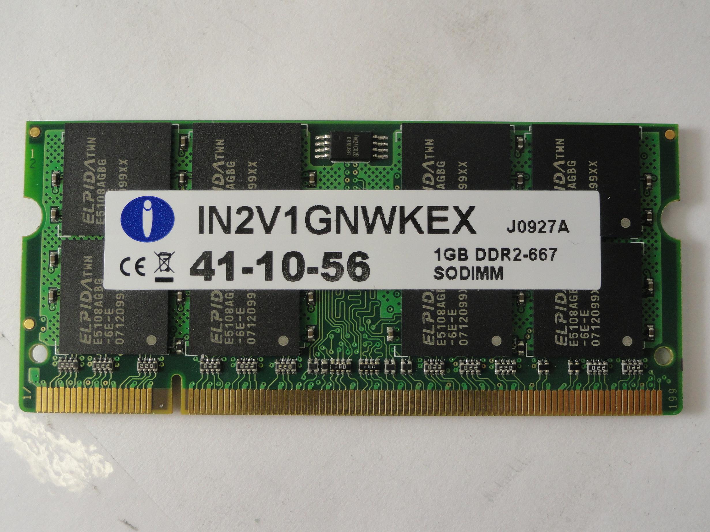 IN2V1GNWKEX - Integral 1Gb PC2-5300 DDR2 667Mhz SODIMM RAM Module - Refurbished