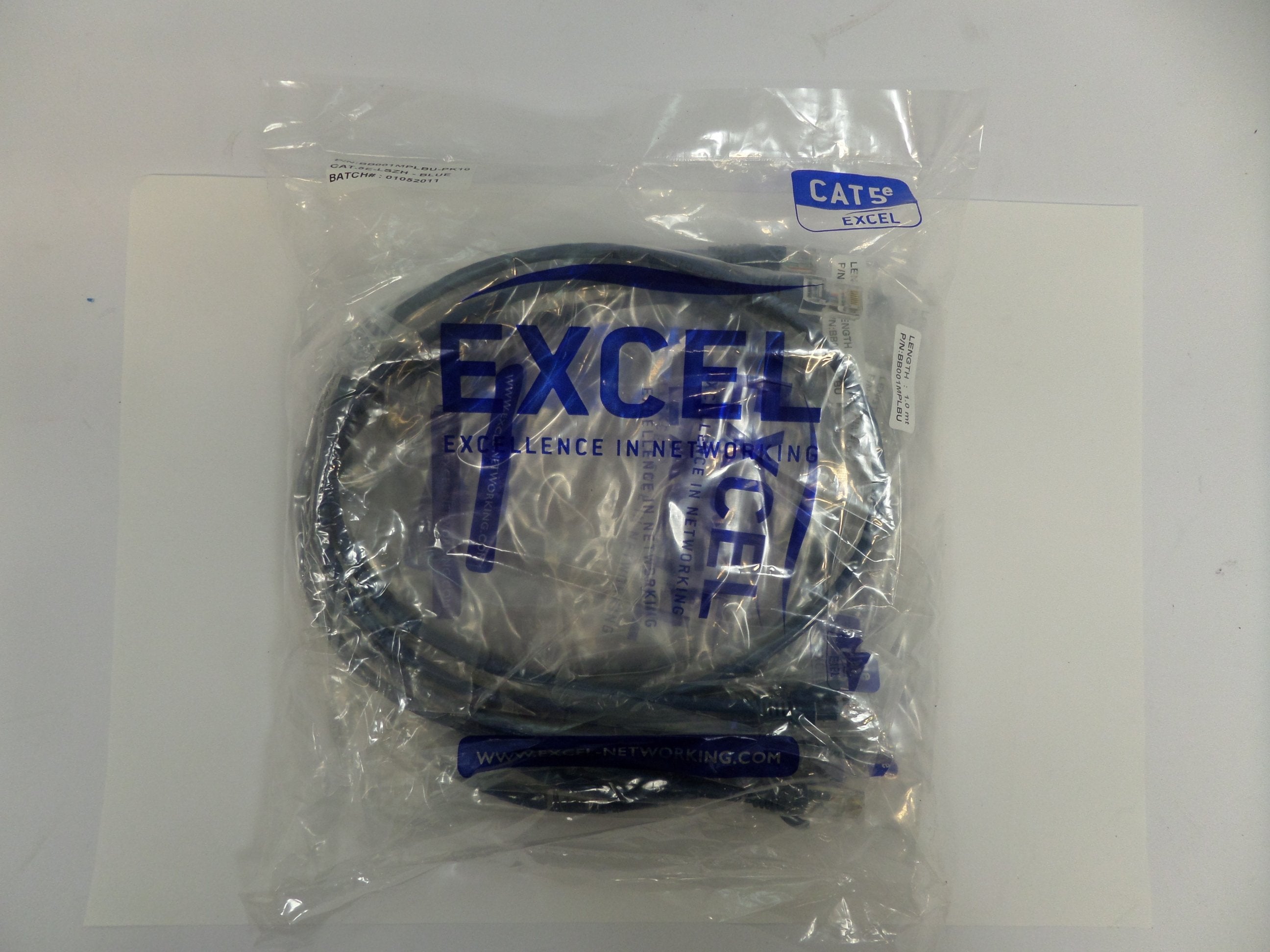 Excel Blue CAT5e 1m UTP Patch Lead (Pack of 10) ( BB001MPLBU BB001MPLBU-PK10 ) NEW