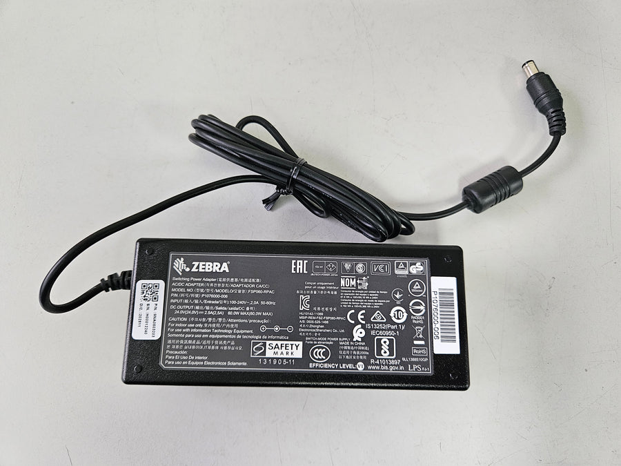 ZEBRA 24V 2.5A 60W SWITCHING POWER ADAPTER ( P1076000-006 ) REF