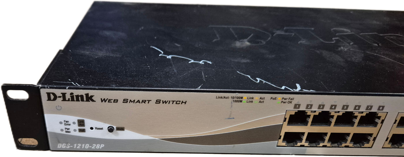 D-Link 28-Port Gigabit Poe Smart Managed Switch with 4 Combo Ports ( DGS-1210-28P ) USED