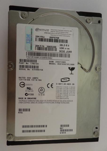 PR12995_17R6169_Hitachi IBM 18.2GB SCSI 80Pin 10Krpm 3.5in HDD - Image5