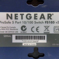 Netgear Prosafe 5 Port Fast Ethernet Switch ( FS105V2 FS105    Netgear )