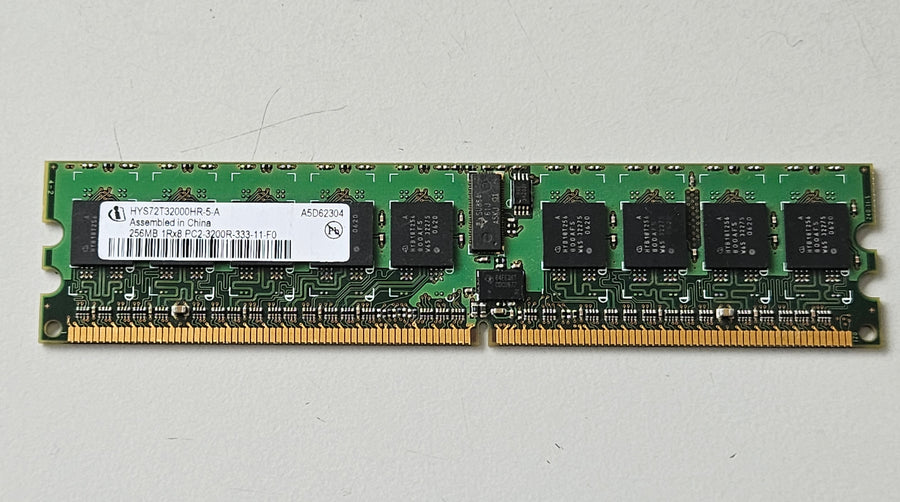 Infineon 256MB PC2-3200 DDR2-400MHz ECC Registered CL3 240-Pin DIMM ( HYS72T32000HR-5-A ) REF