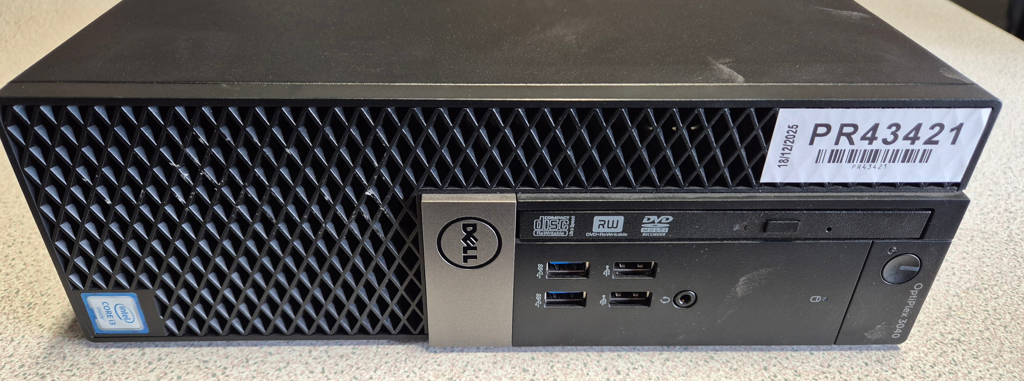 Dell Optiplex 3040 SFF 500GB HDD 4GB RAM i3-6100 3.7GHz Win10 PC ( D11S001 ) USED