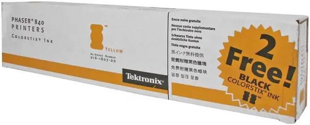 Xerox Colorstix 5 Yellow and 2 Black Sticks for Phaser 840 ( 016-1607-00 ) NEW OLD STOCK FINAL SALE