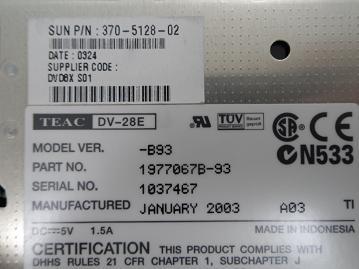 PR19219_1977067B_93_Teac/Sun DV-28E/370-5128-02 28x/8x DVD-Rom Drive - Image5
