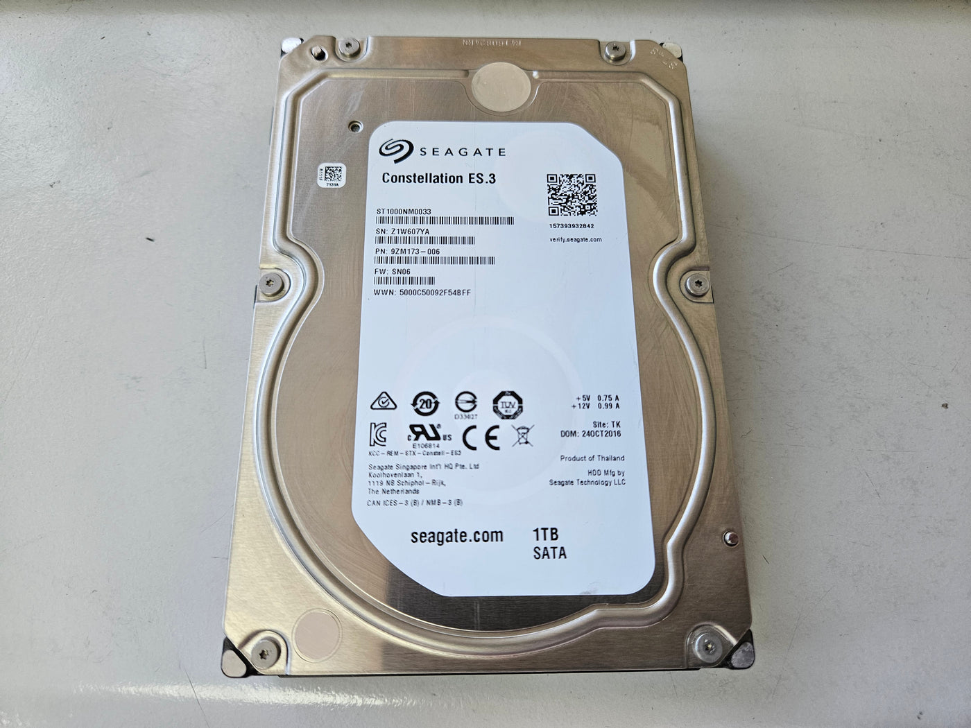 Seagate Constellation 1TB 7200RPM SATA 3.5in HDD ( ST1000NM0033 9ZM173-006 ) REF