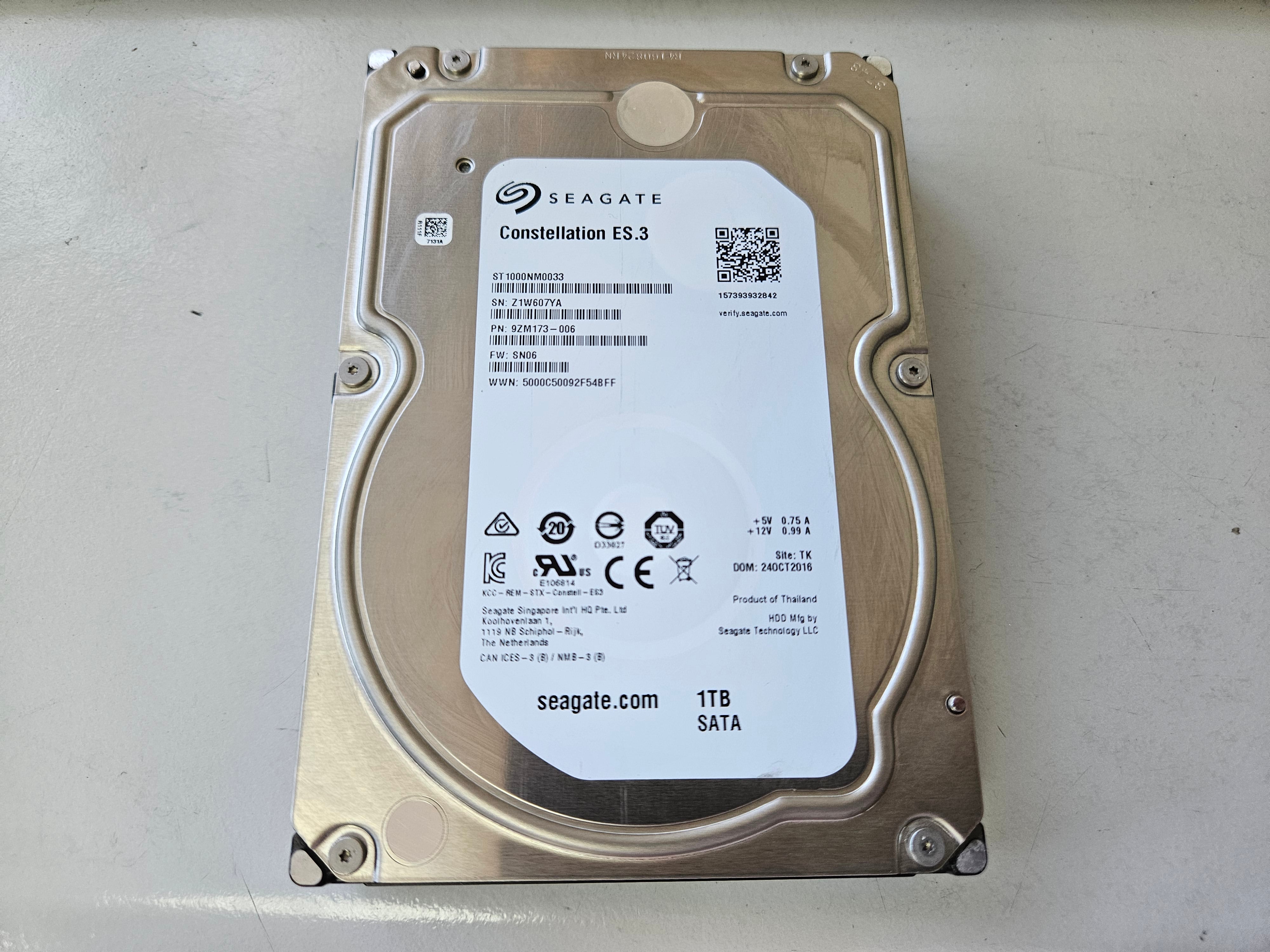 Seagate Constellation 1TB 7200RPM SATA 3.5in HDD ( ST1000NM0033 9ZM173-006 ) REF