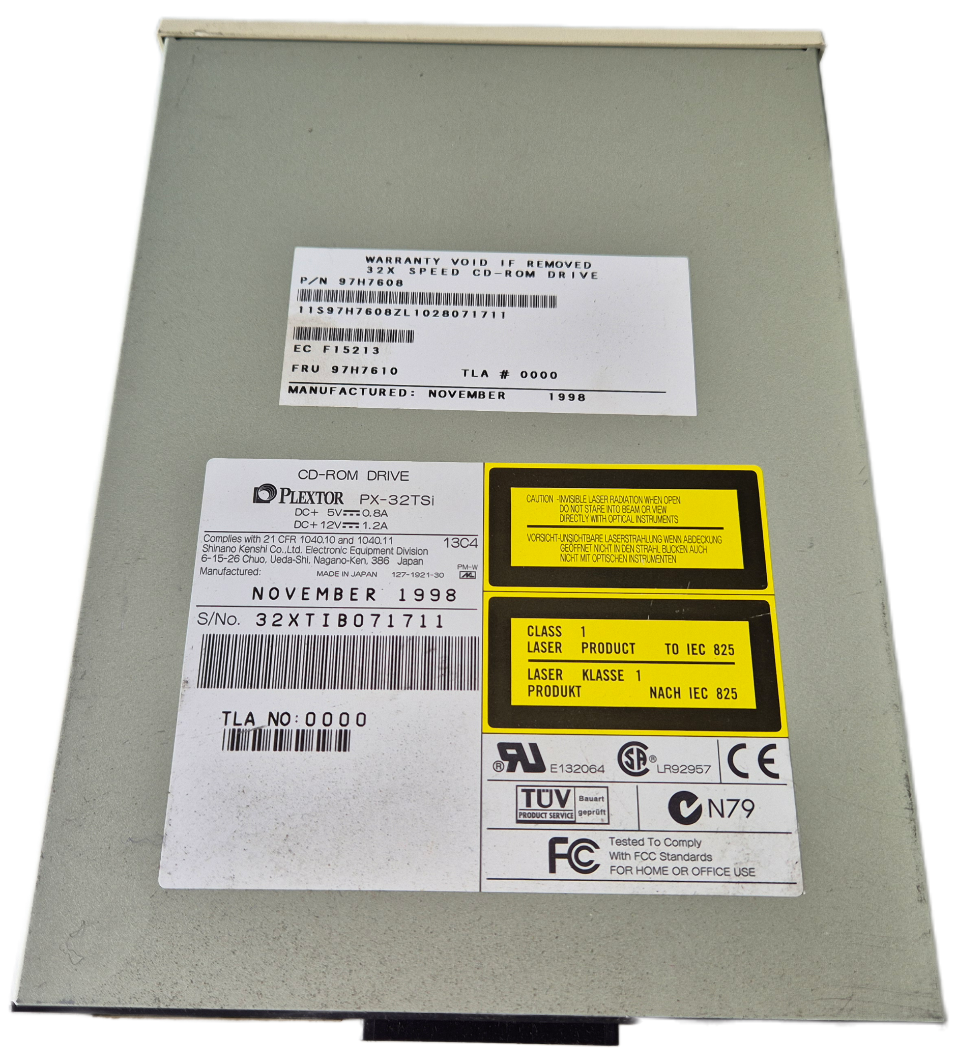 Plextor IBM PX-32TSi 32x SCSI 50Pin CD-ROM Drive ( 97H7608 97H7610 ) USED