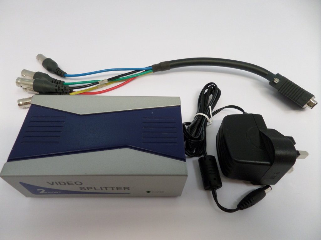 Videk 2 Port Video Splitter250MHz  350MHz ( Video Splitter WITH PSU)