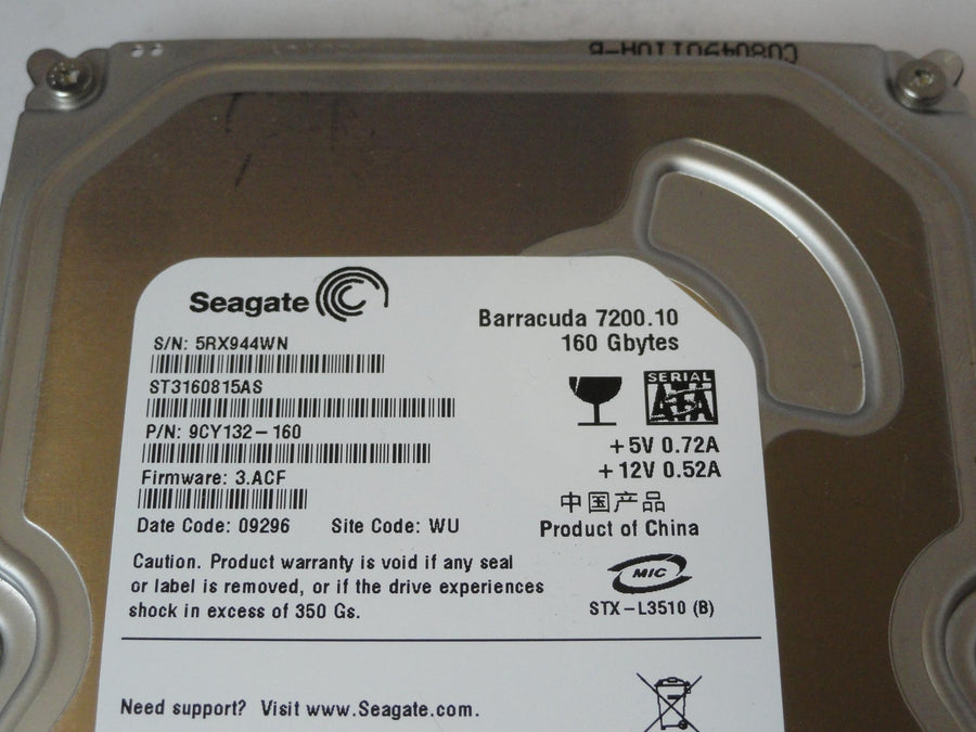PR21427_9CY132-160_Seagate 160GB SATA 7200rpm 3.5in HDD - Image2