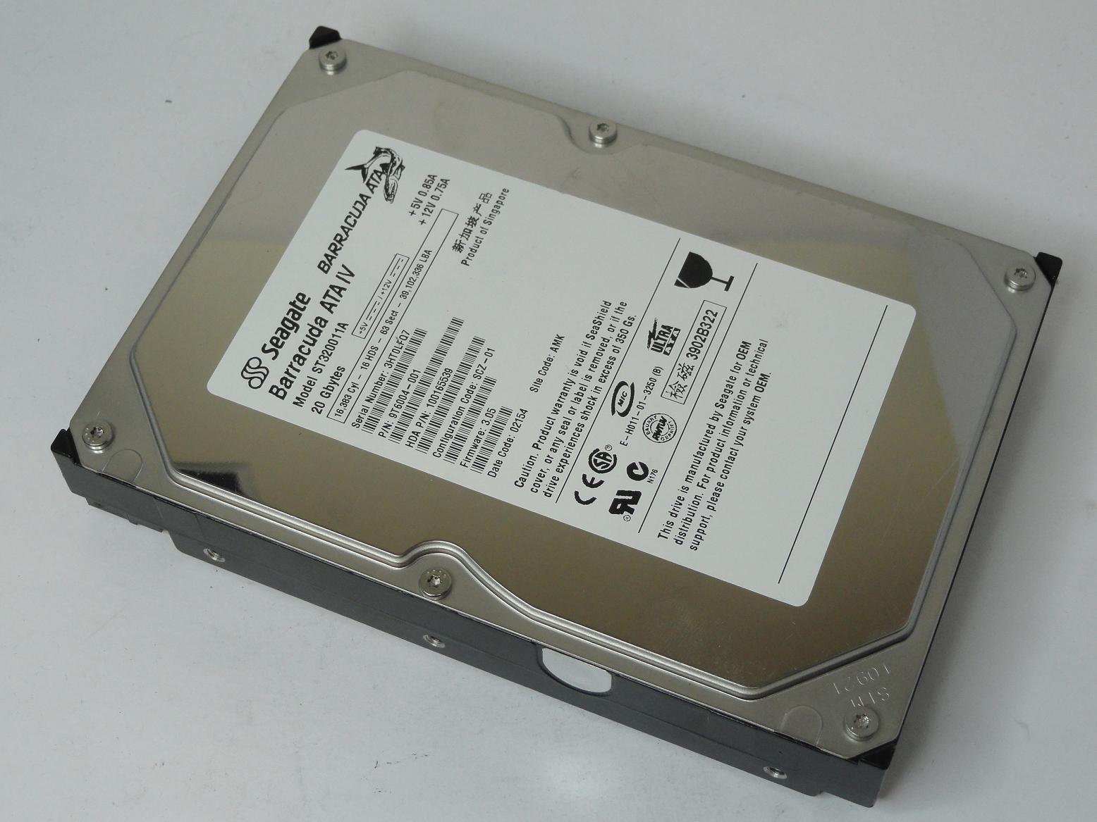 9T6004-001 - Seagate 20GB IDE 7200rpm 3.5in Barracuda ATA IV HDD - USED
