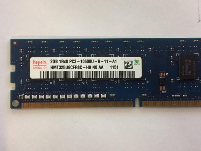 Hynix 2GB 1Rx8  1333MHz PC3-10600U 240-Pin DIMM DDR3 (HMT325U6CFR8C-H9 REF )