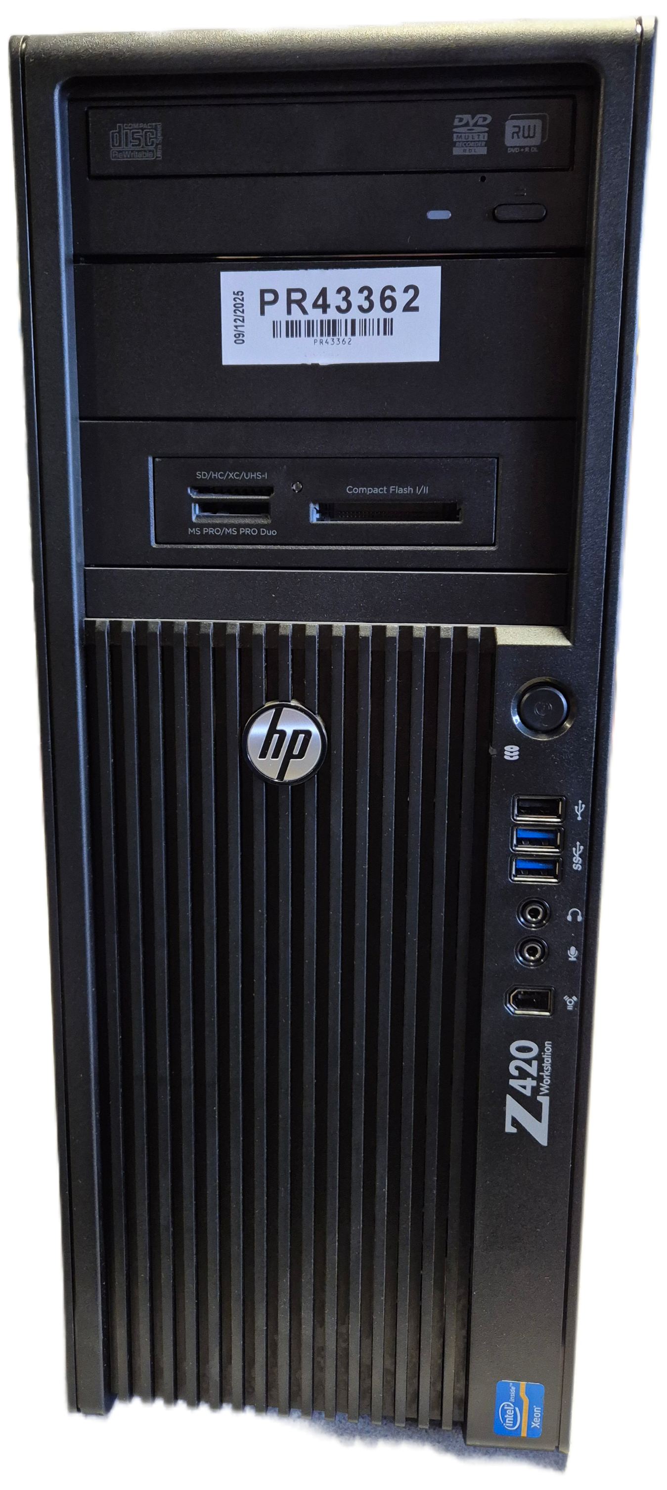 HP Z420 Workstation Xeon E5-1650 3.5Ghz 8GB RAM DVD NO HDD NO OS - no graphics card ( WM641ET#ABU ) USED