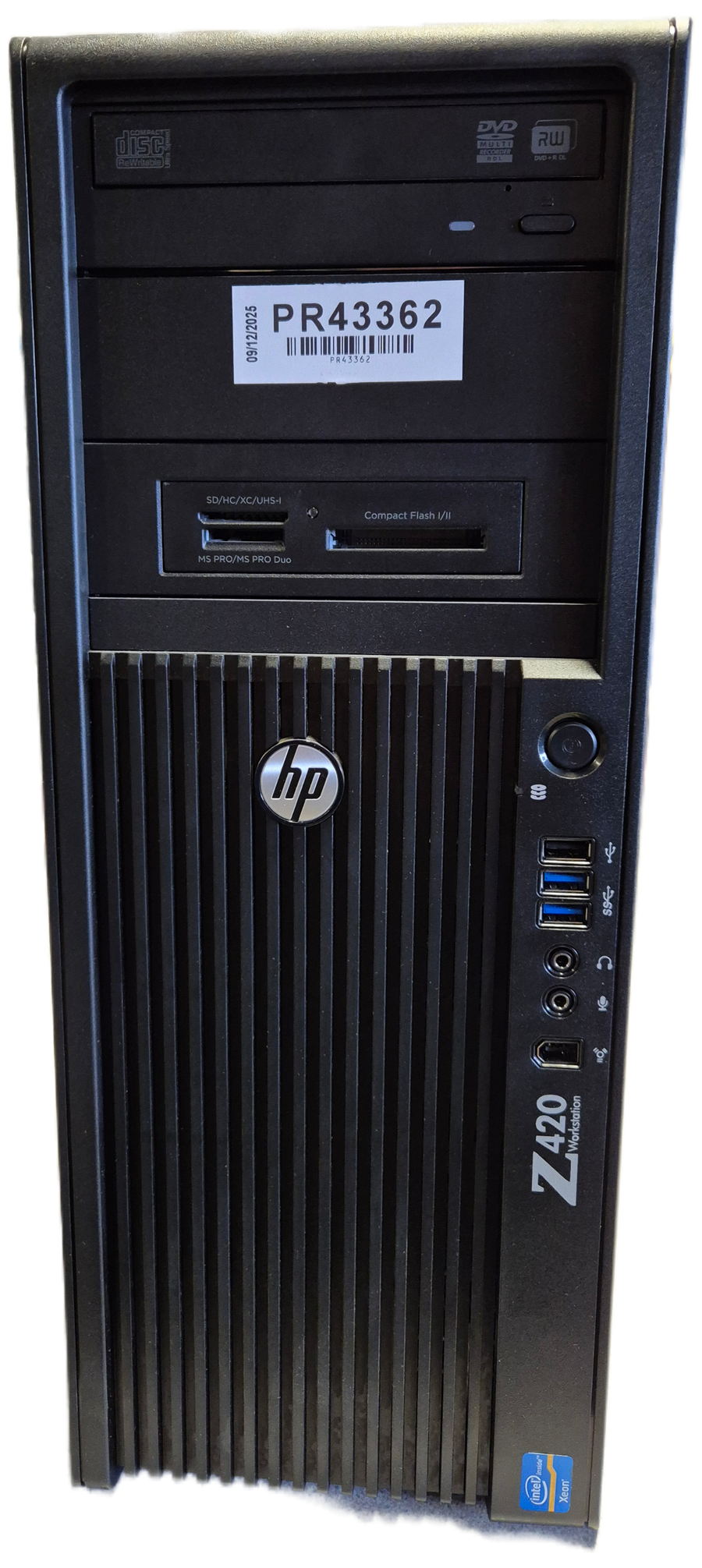 HP Z420 Workstation Xeon E5-1650 3.5Ghz 8GB RAM DVD NO HDD NO OS - no graphics card ( WM641ET#ABU ) USED