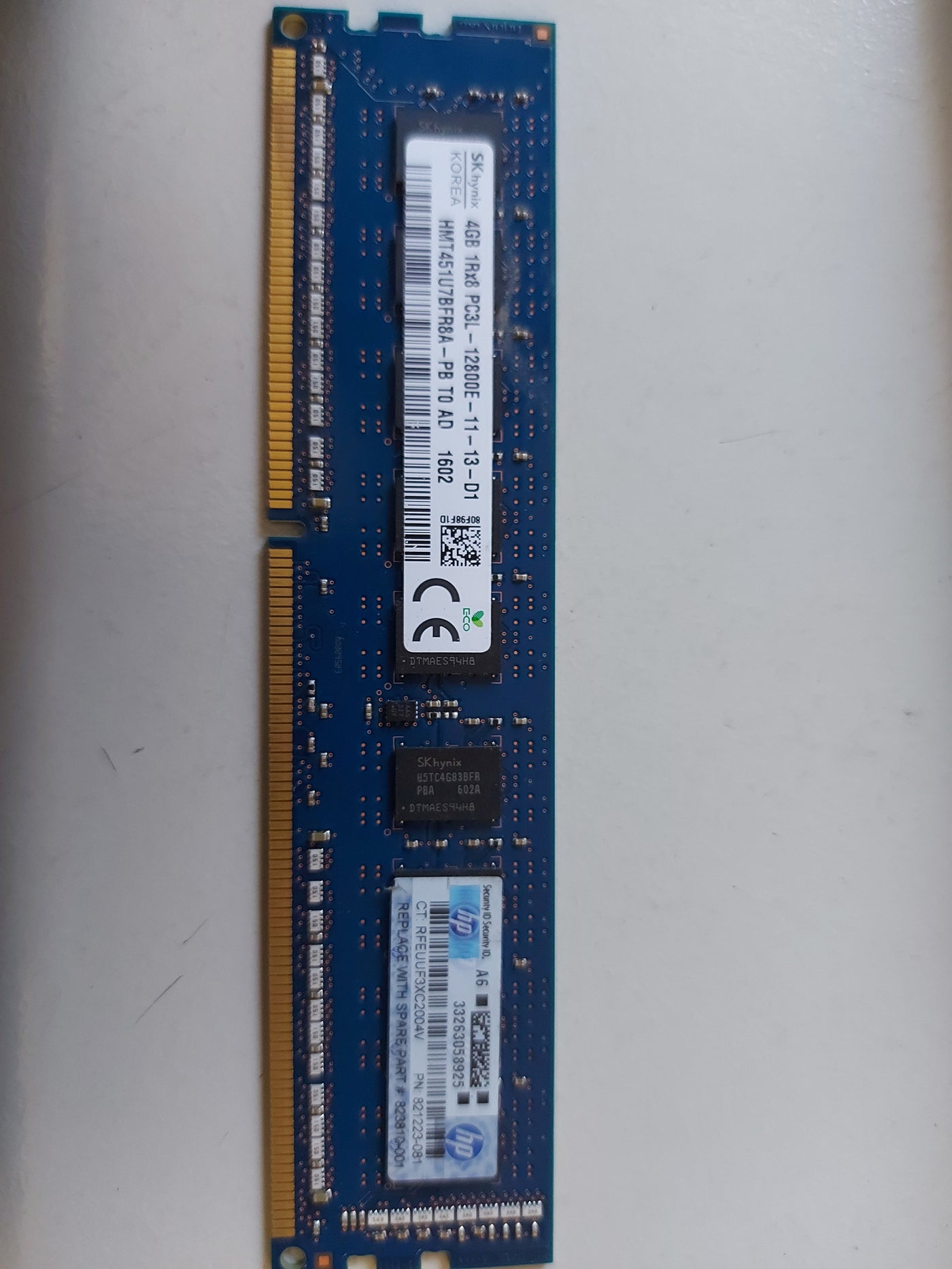 Hynix HP 4GB CL11 PC3L-12800E DDR3 ECC SDRAM DIMM  HMT451U7BFR8A-PB 821223-081