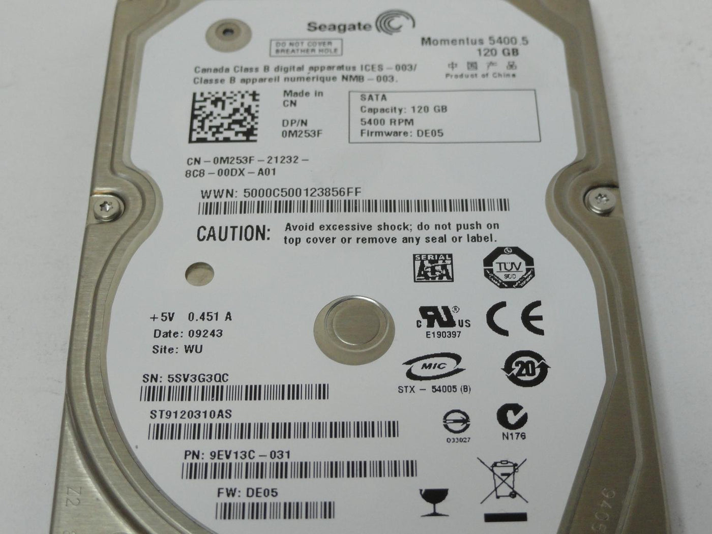 PR14929_9EV13C-031_Seagate Dell 120GB SATA 2.5in HDD - Image3
