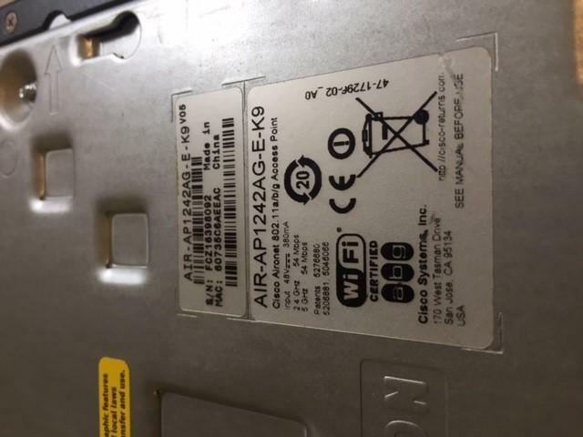 Cisco Aironet 1242AG 802.11 a/b/g Wireless Access Point NO PSU ( AIR-AP1242AG-E-K9 ) USED