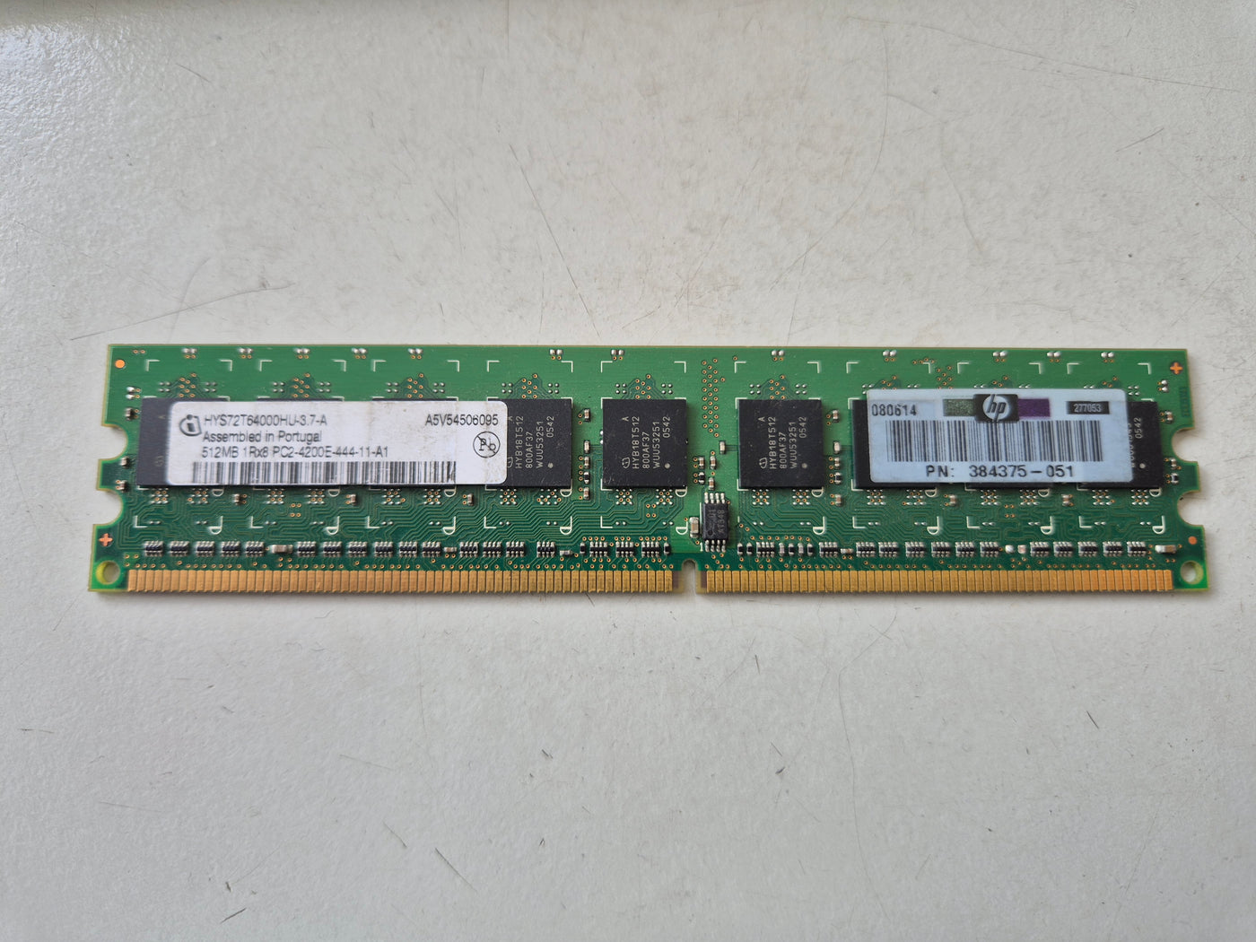 Infineon HP 512MB PC2-4200 DDR2-533MHz ECC Unbuffered CL4 240-Pin DIMM ( HYS72T64000HU-3.7.A 384375-051 ) REF