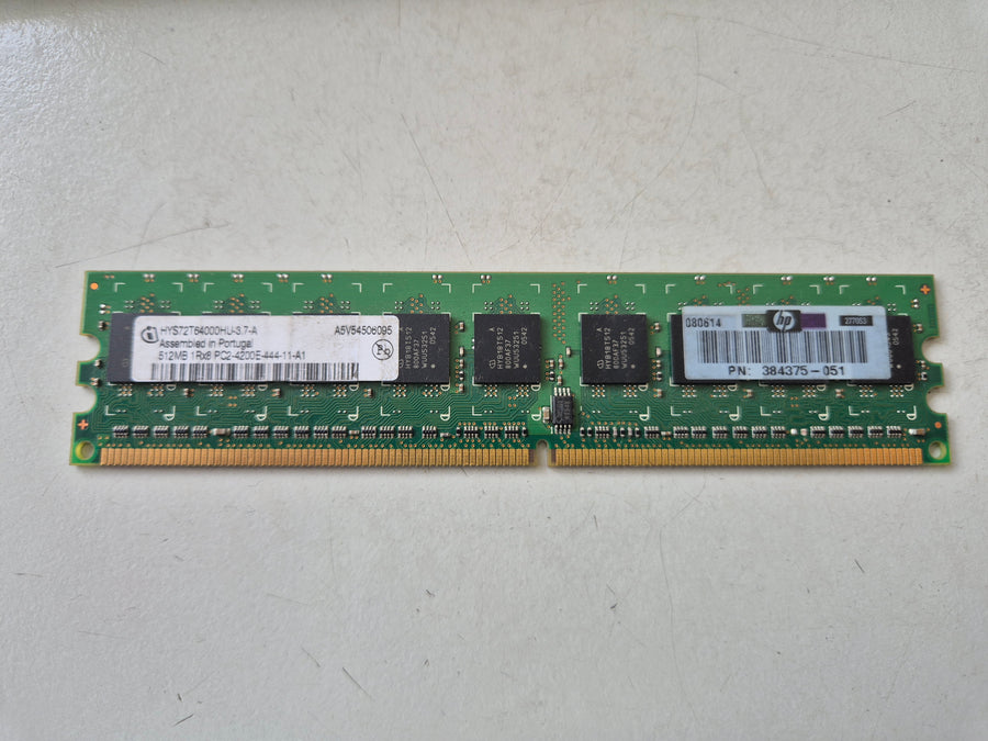 Infineon HP 512MB PC2-4200 DDR2-533MHz ECC Unbuffered CL4 240-Pin DIMM ( HYS72T64000HU-3.7.A 384375-051 ) REF