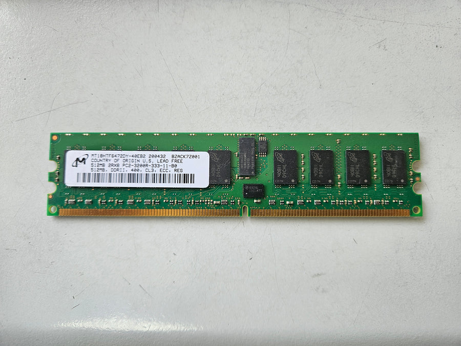Micron 512MB PC2-3200 DDR2-400MHz CL3 240-Pin DIMM ( MT18HTF6472DY-40EB2 ) REF