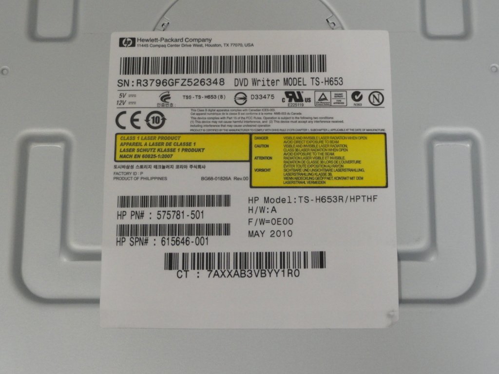 HP Internal CD DVD Lightscribe Multirecorder ( TS-H653R/HPTHF TS-H653 575781-501 615646-001   HP HP )