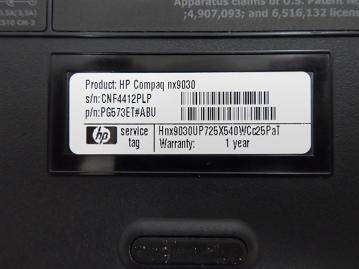 PR20255_nx9030_HP Compaq nx9030 224Mb Ram 1.6Ghz No HDD Laptop - Image2