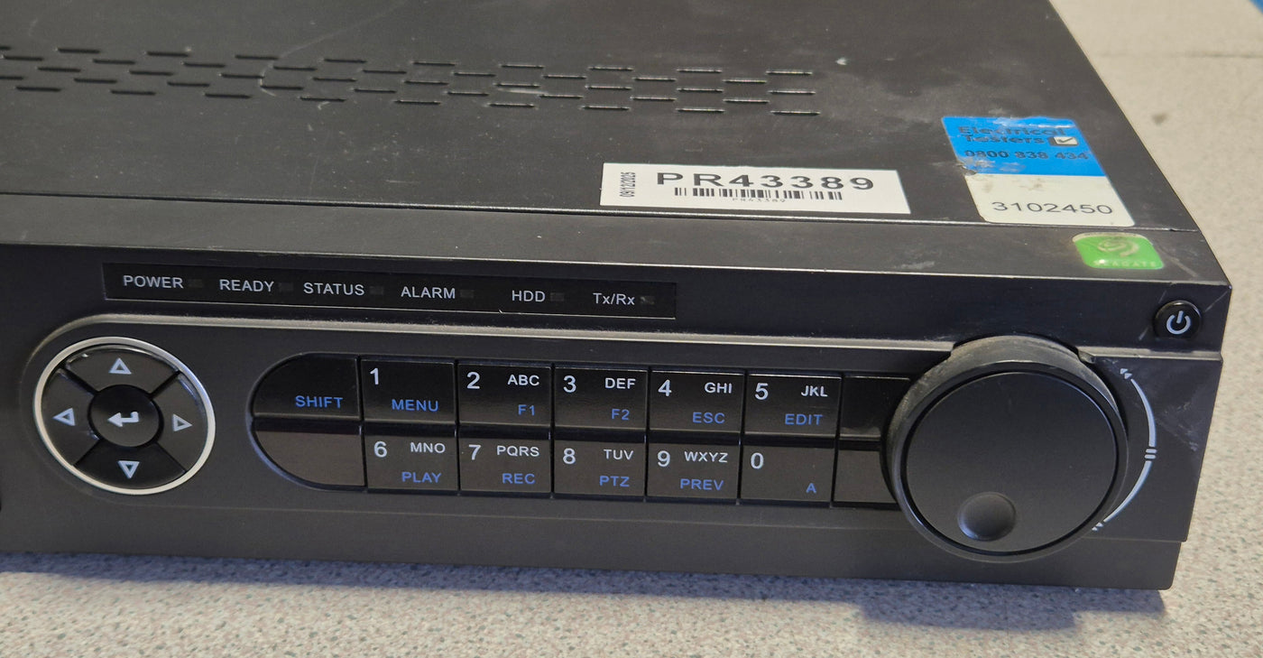 HIKVision 16 Channel Turbo HD DVR - 2x4TB HD - password reset - damaged connector - DVD requires new band ( DS-7316HQHI-SH ) USED
