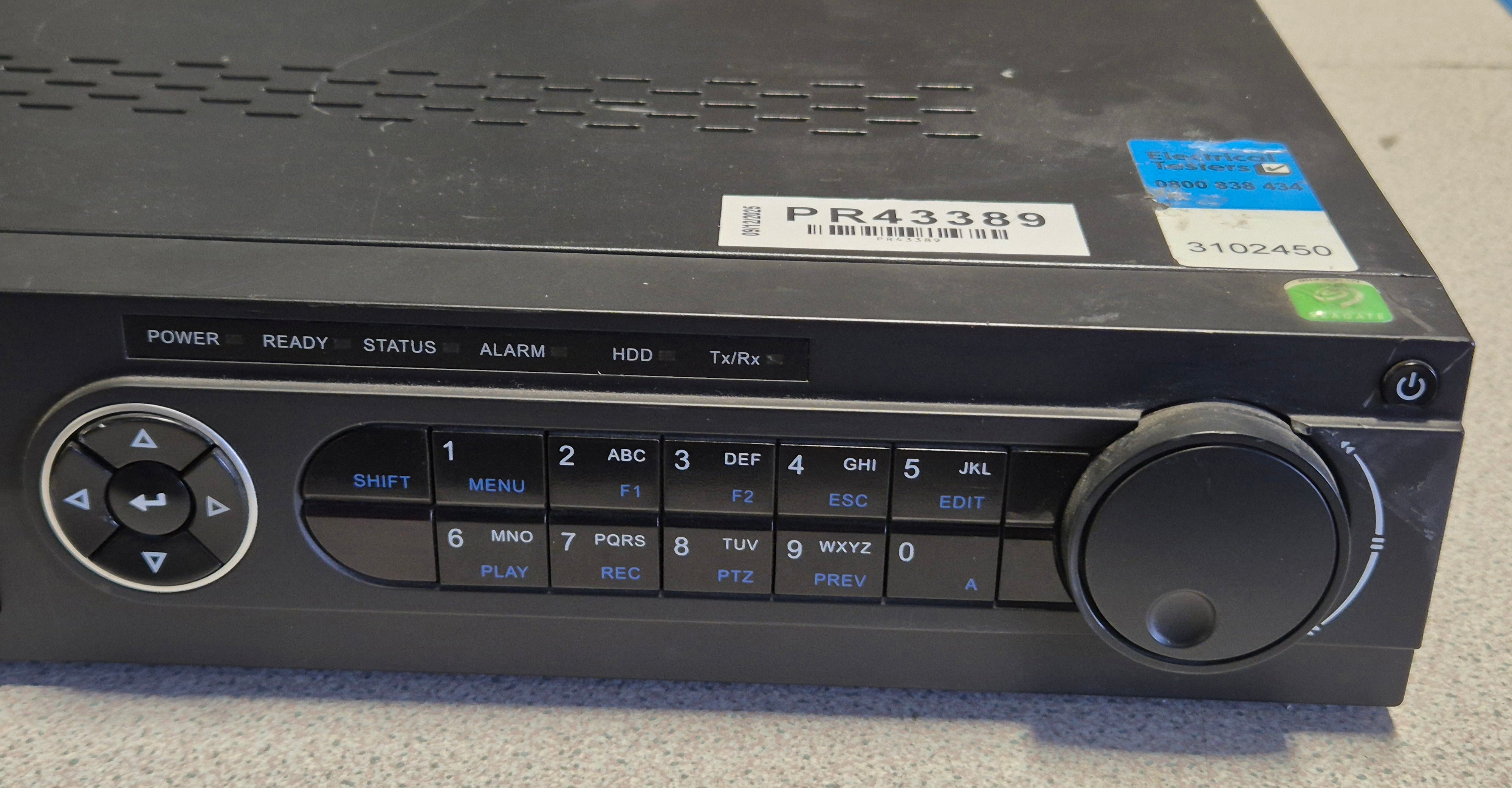 HIKVision 16 Channel Turbo HD DVR - 2x4TB HD - password reset - damaged connector - DVD requires new band ( DS-7316HQHI-SH ) USED