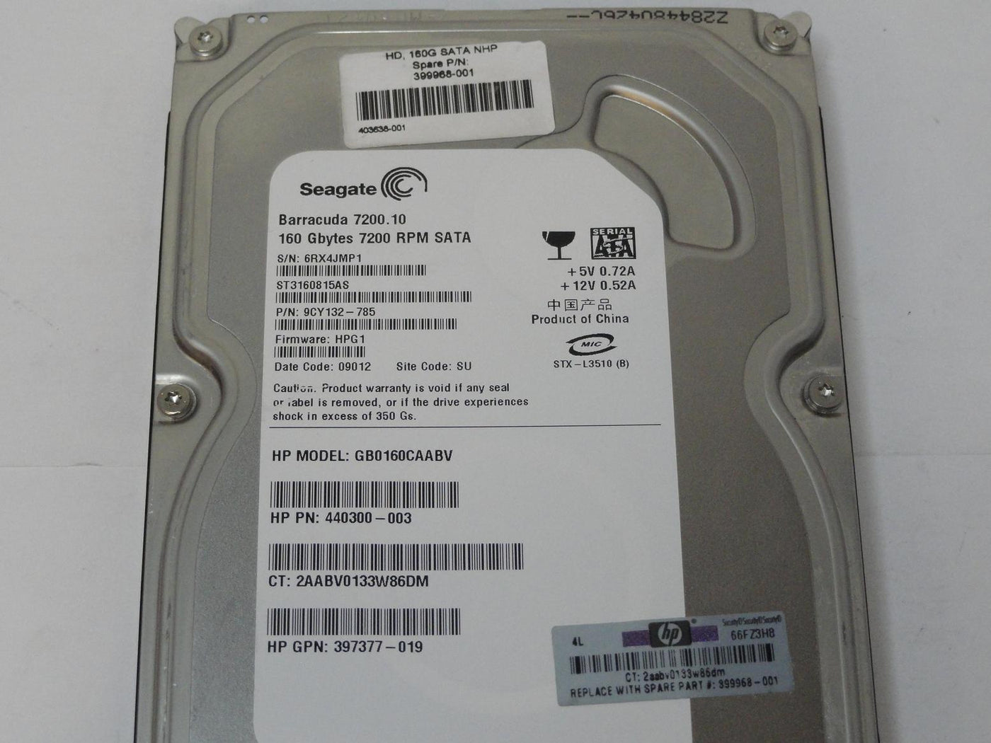 PR24588_9CY132-785_Seagate HP 160GB SATA 7200rpm 3.5in HDD - Image3
