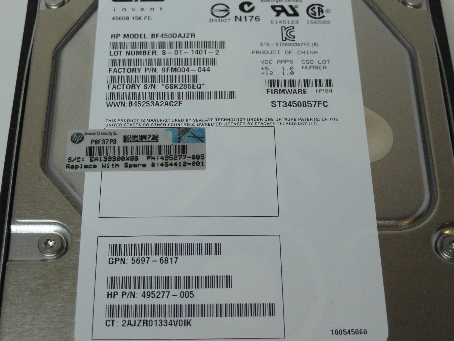 PR25469_9FM004-044_Seagate HP 450GB Fibre Channel 15Krpm 3.5in HDD - Image3