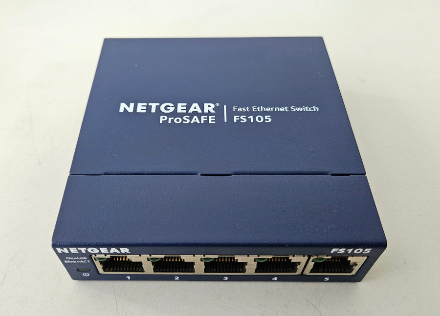 Netgear ProSAFE 5-Port 10/100 Fast Ethernet Switch WITH PSU ( FS105 FS105V3 ) USED