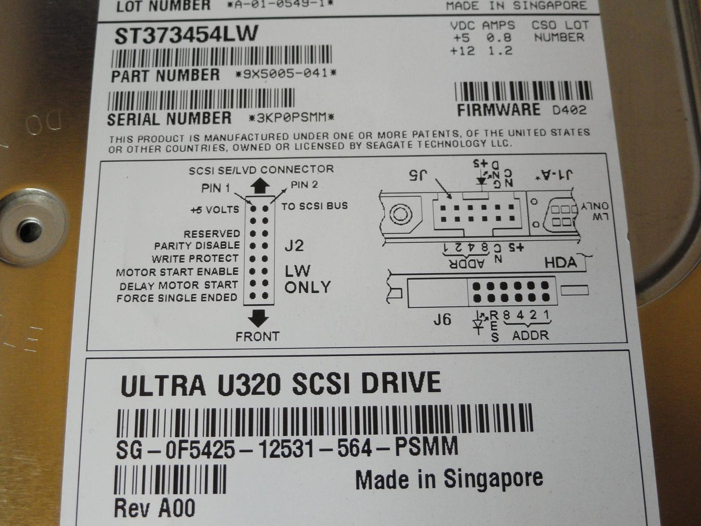 PR11527_9X5005-041_Seagate Dell 73GB SCSI 68 Pin 15Krpm 3.5in HDD - Image3