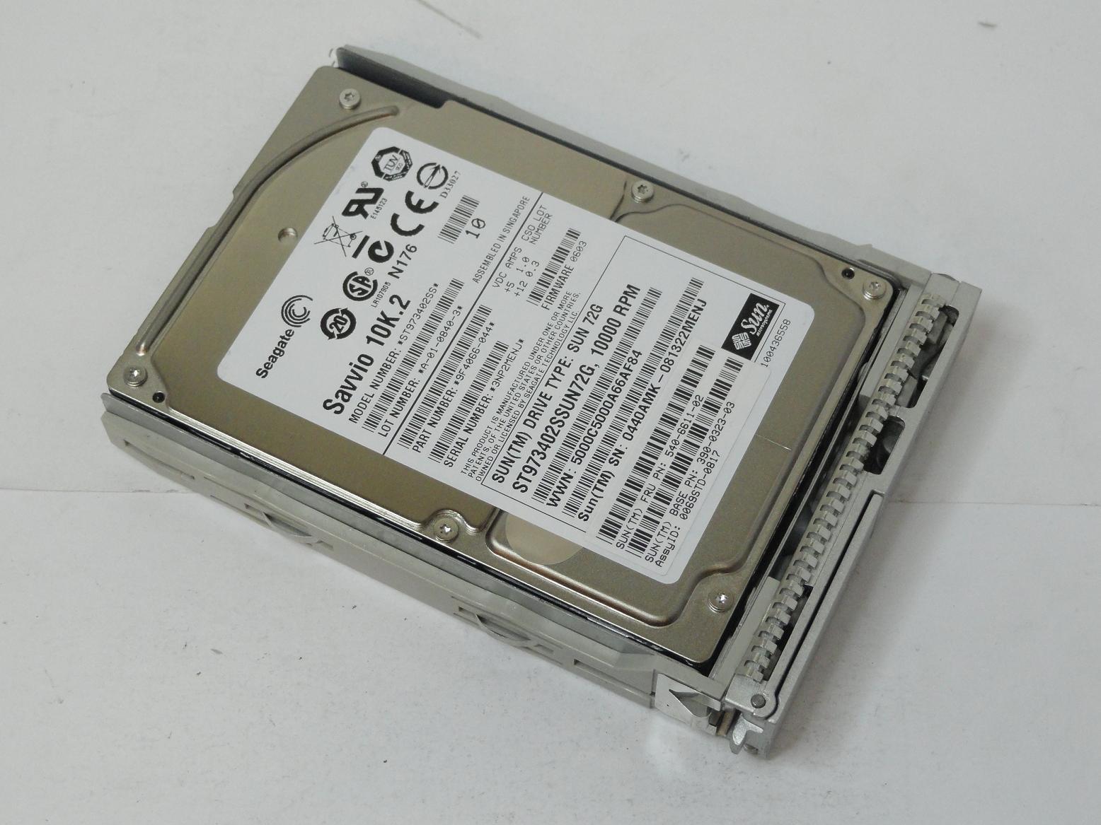 9F4066-044 - Seagate SUN 72GB SAS 10Krpm 2.5in HDD in Caddy - Refurbished