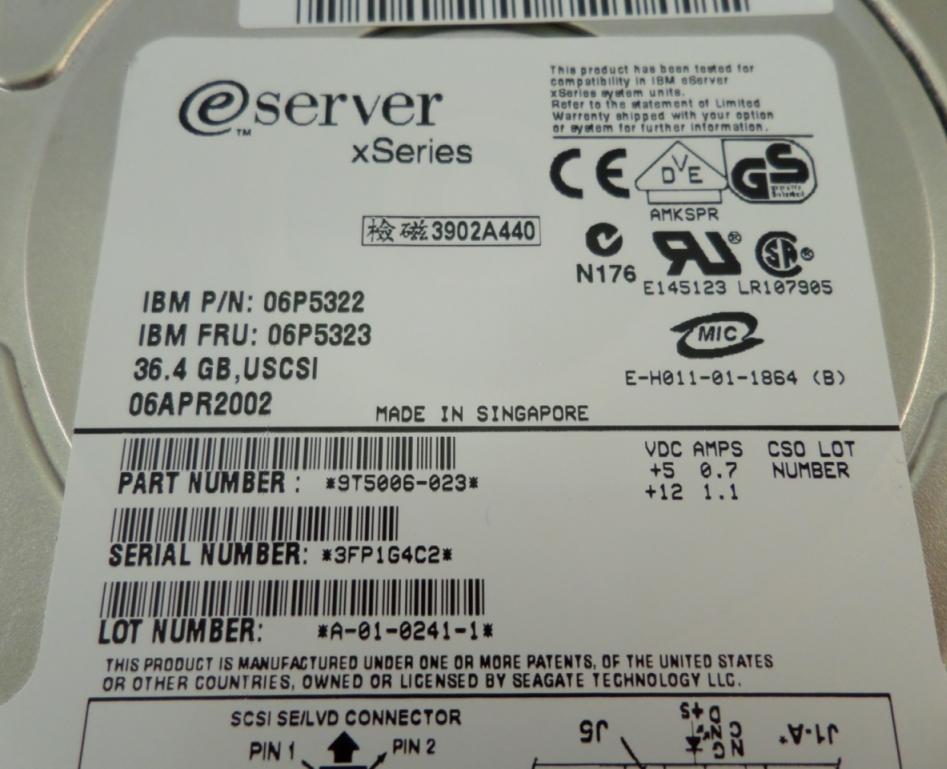MC0089_9T5006-023_IBM / Seagate 36Gb SCSI 80 Pin 3.5" 10Krpm HDD - Image2