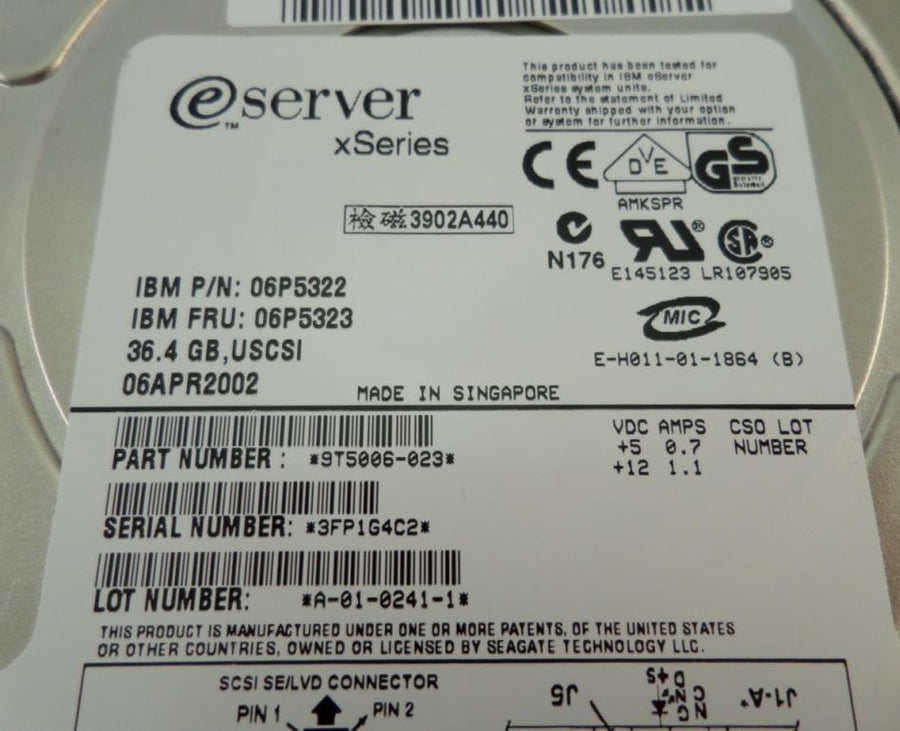 MC0089_9T5006-023_IBM / Seagate 36Gb SCSI 80 Pin 3.5" 10Krpm HDD - Image2