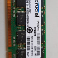 Micron / Crucial 512MB PC2700S nonECC CL2.5 DDR SODIMM Memory Module (MT8VDDT6464HY-335D1 / CT6464X335.8TDY)