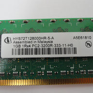 HYS72T128000HR-5-A - Infineon 1GB 240p PC2-3200 CL3 18c 128x4 DDR2-400 1Rx4 1.8V ECC Registered DIMM - Refurbished