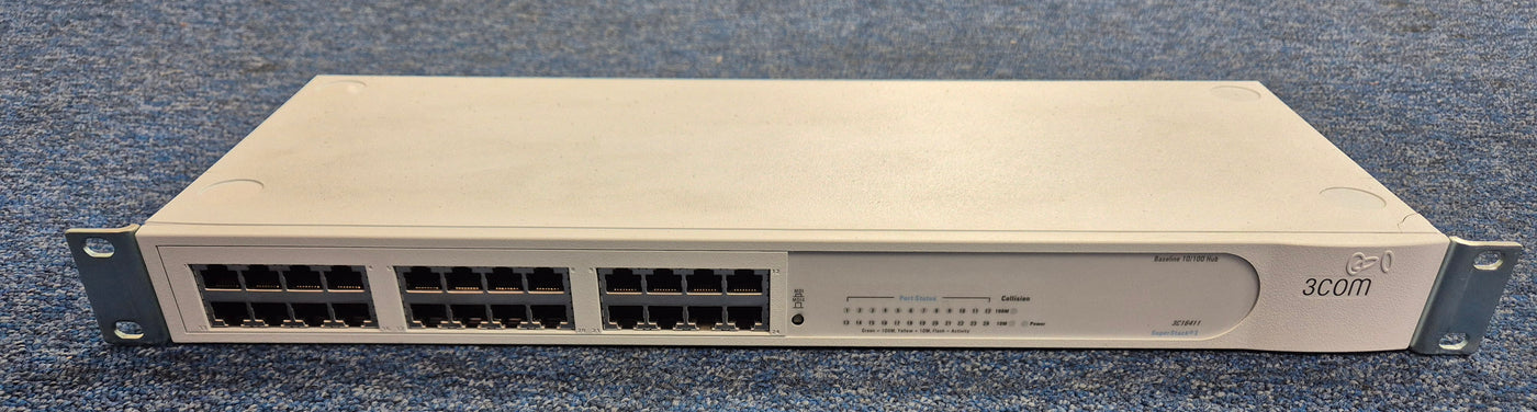 3Com SuperStack Baseline 10/100 Dual Speed 24-Port Hub ( 3C16411 ) USED