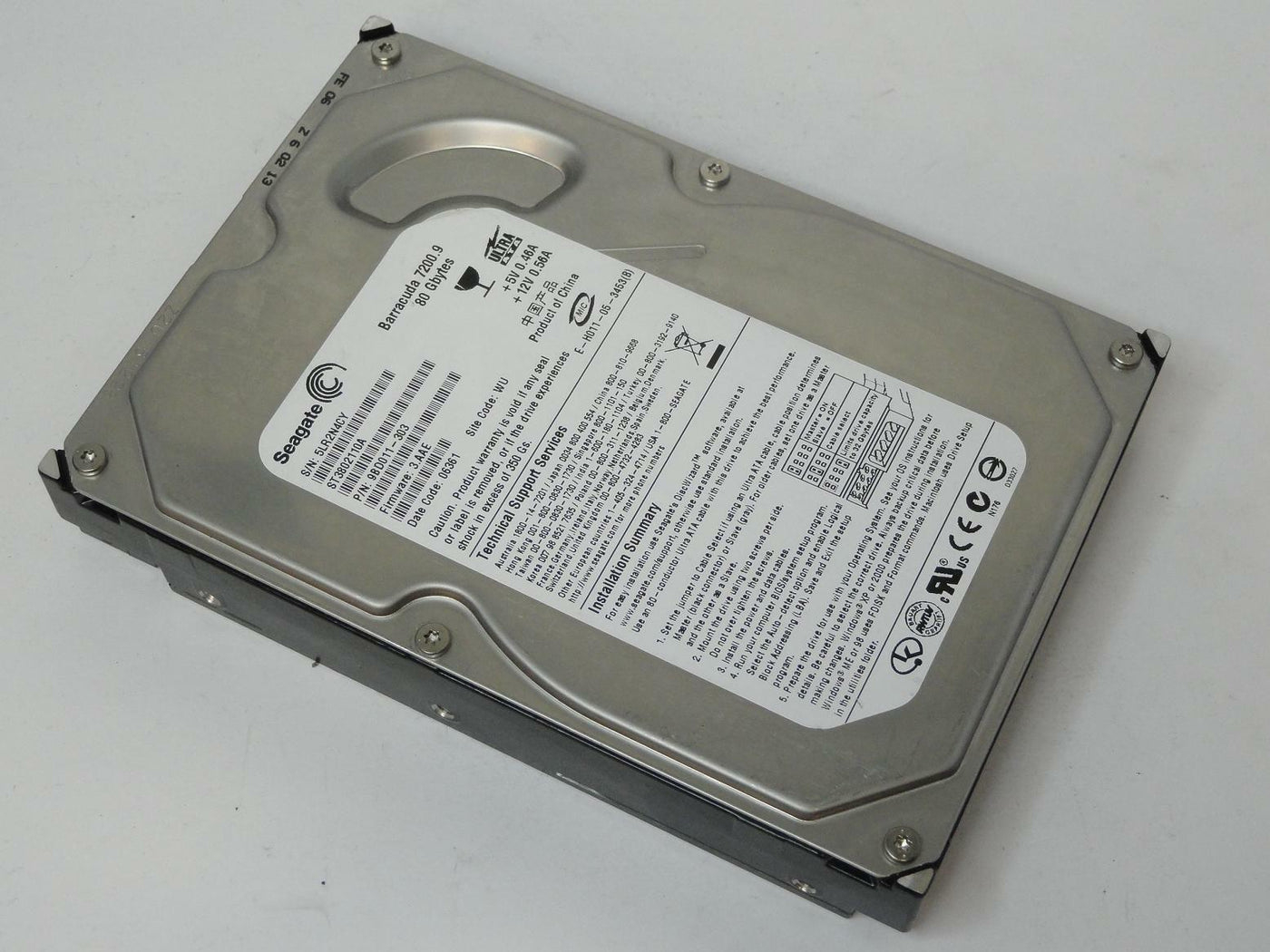 Seagate 80GB IDE 7200rpm 3.5'' HDD ( 9BD011-304 ST3802110A ) USED