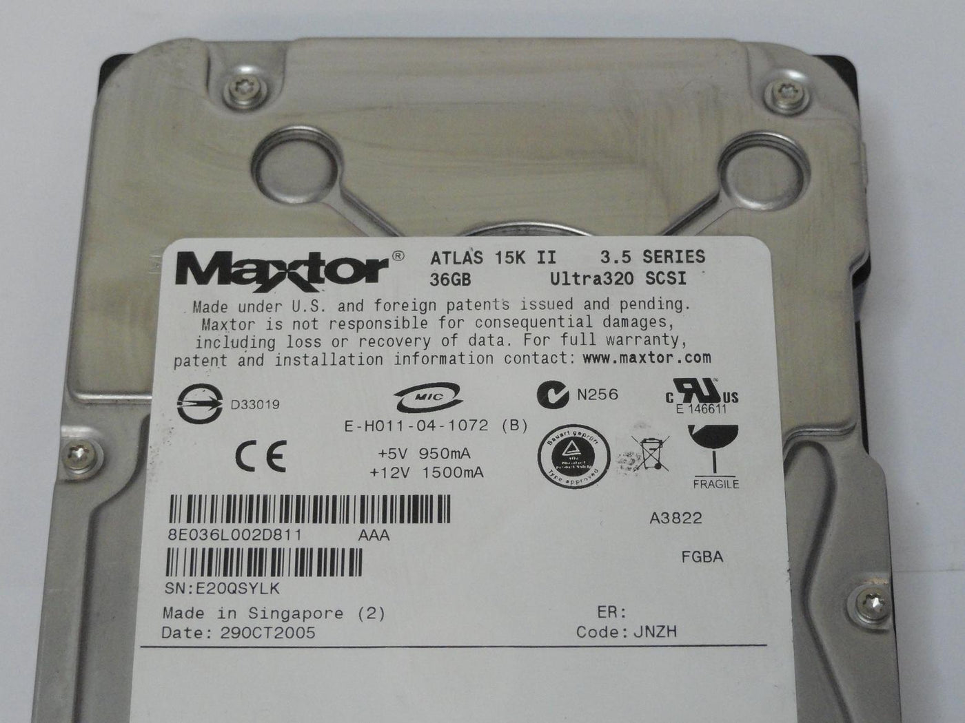 MC1996_8E036L0_Maxtor 36Gb SCSI 68Pin 15Krpm 3.5" HDD - Image3