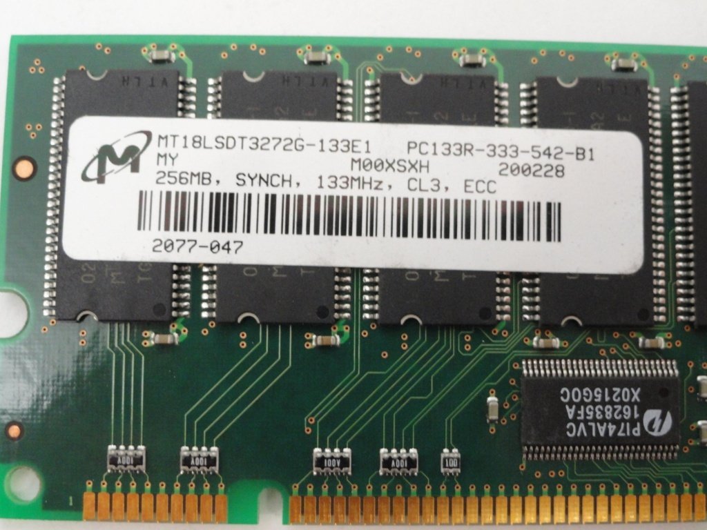 PC133R-333-542-B1 - Micron 256Mb PC133R 133MHz CL3 ECC SDRAM 168 Pin RAM - Refurbished