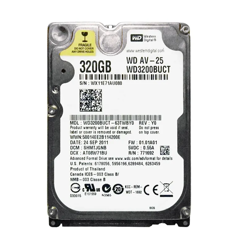 Western Digital 320Gb SATA 5400rpm 2.5in HDD ( WD3200BUCT-63TWBY0 ) REF