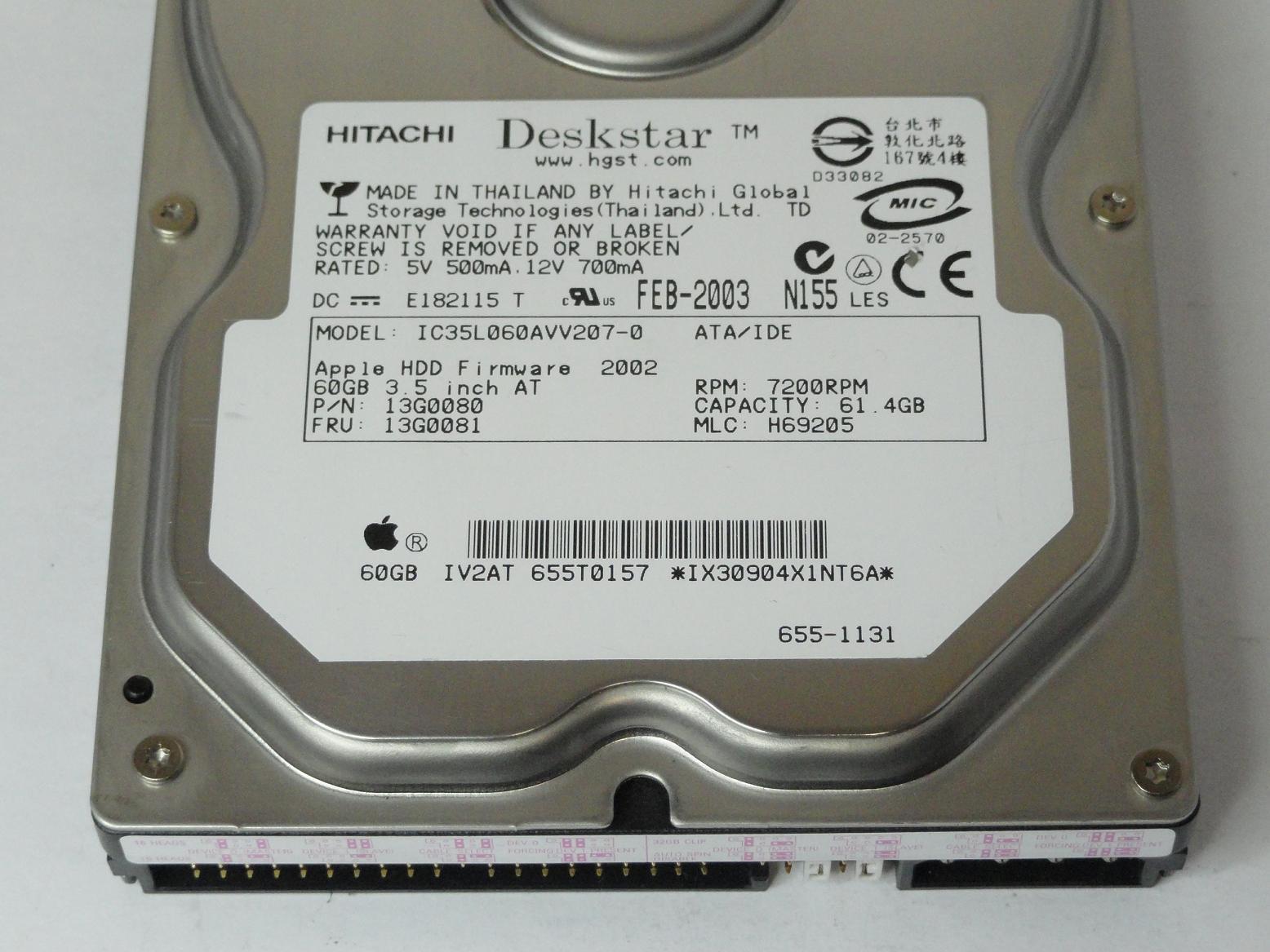 PR19554_13G0080_Hitachi Apple 61.4GB IDE 7200rpm 3.5in HDD - Image3
