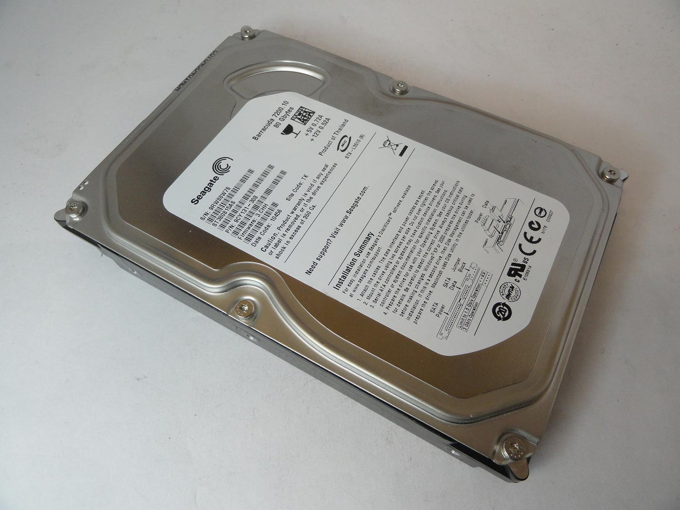 9CY131-308 - Seagate 80GB SATA 7200rpm 3.5in Barracuda 7200.10 HDD - USED