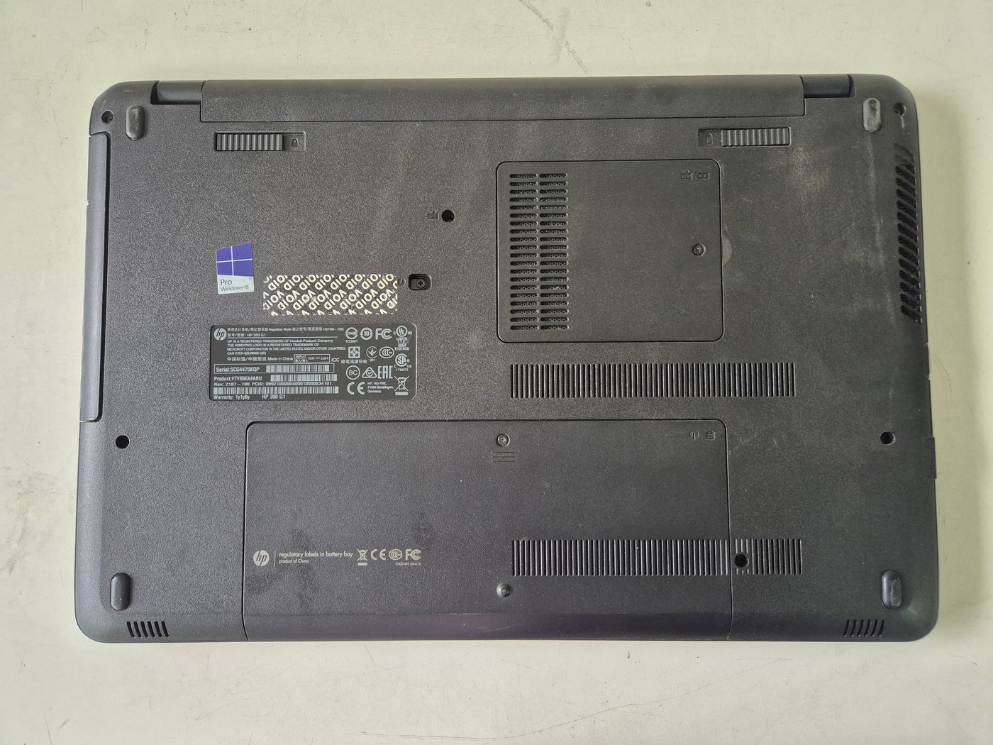 HP 350 G1 500GB HDD DVD 4GB RAM i3-4005U 1.7GHz NO OS 15.6" Battery Unknown NO ADAPTER ( F7Y65EA#ABU ) USED