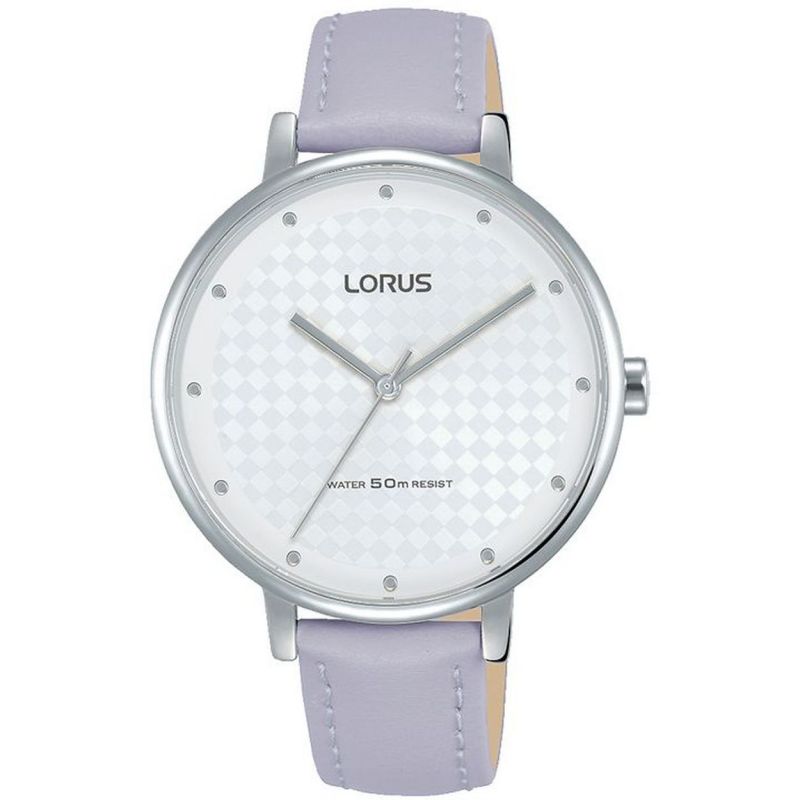 Lorus Ladies Watch Lilac Strap with Checker Design Sunray Dial ( RG267PX8 ) NEW