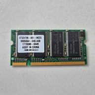 Kingston 256MB DDR-333MHz PC-2700 non-ECC Unbuffered CL2.5 200-Pin SoDimm ( KT324700-801-INCE5 9995064-048.A00 ) REF