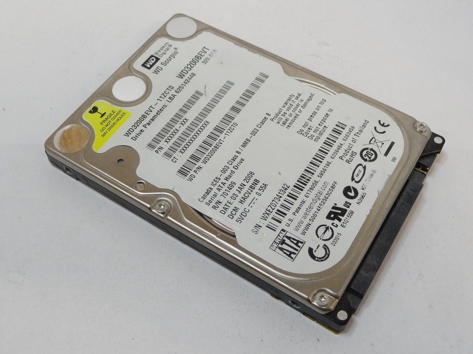 Western Digital 320GB SATA 5400rpm 2.5in HDD ( WD3200BEVT-11ZCT0 WD3200BEVT-11ZCT0    Western Digital )