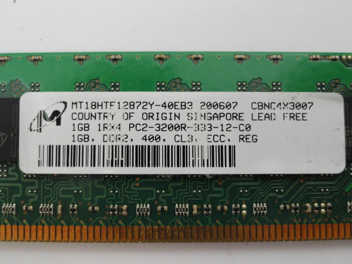 MC6586_PC2-3200R-333-12-C0_Micron HP 1Gb DDR2-400 PC2-3200R CL3 ECC Reg RAM - Image2